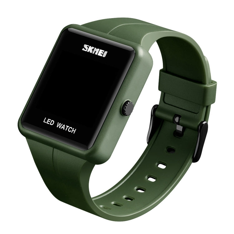 SKMEI 1541 Fashion Led Watch Square Couple Model Waterproof Electronic Watch Silicone Watch(Green)