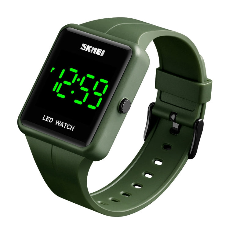 SKMEI 1541 Fashion Led Watch Square Couple Model Waterproof Electronic Watch Silicone Watch(Green)