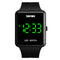 SKMEI 1541 Fashion Led Watch Square Couple Model Waterproof Electronic Watch Silicone Watch(Black)