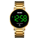 SKMEI 1550 Simple and Stylish LED Touch Screen Men Watch Waterproof Stainless Steel With Electronic Watch(Gold)