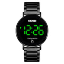 SKMEI 1550 Simple and Stylish LED Touch Screen Men Watch Waterproof Stainless Steel With Electronic Watch(Black)