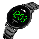 SKMEI 1550 Simple and Stylish LED Touch Screen Men Watch Waterproof Stainless Steel With Electronic Watch(Black)