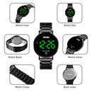 SKMEI 1550 Simple and Stylish LED Touch Screen Men Watch Waterproof Stainless Steel With Electronic Watch(Black)