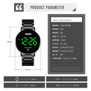SKMEI 1550 Simple and Stylish LED Touch Screen Men Watch Waterproof Stainless Steel With Electronic Watch(Black)