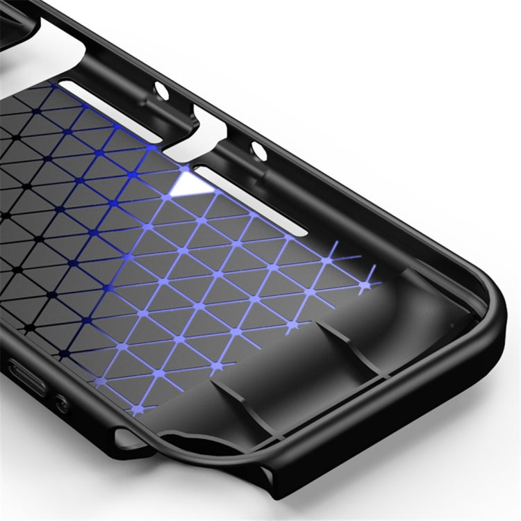 For Nintendo Switch Brushed Texture Carbon Fiber TPU Case(Blue)