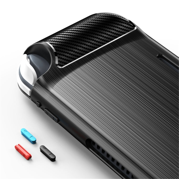 Brushed Texture Carbon Fiber TPU Case For Nintendo Switch Lite(Black)