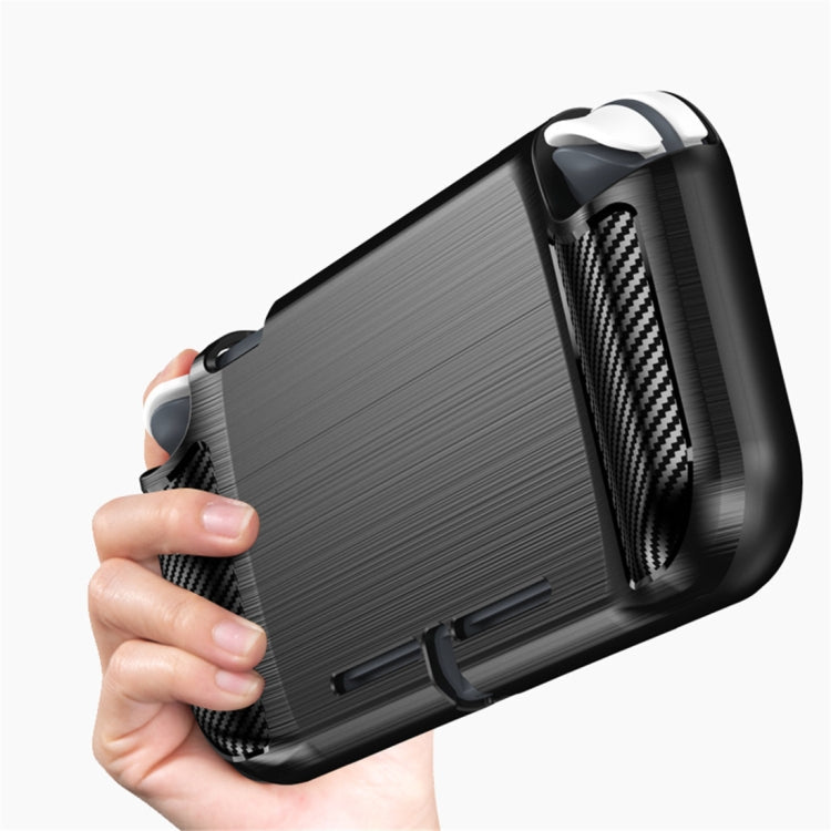 Brushed Texture Carbon Fiber TPU Case For Nintendo Switch Lite(Black)