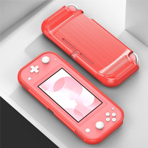 Brushed Texture Carbon Fiber TPU Case For Nintendo Switch Lite(Red)