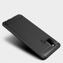 For Galaxy A21s Brushed Texture Carbon Fiber TPU Case(Black)