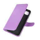 For Google Pixel 4a Litchi Texture Horizontal Flip Protective Case with Holder & Card Slots & Wallet(Purple)