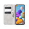For Galaxy A21s Retro-skin Business Magnetic Suction Leather Case with Holder & Card Slots & Wallet(Grey)