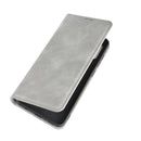 For Galaxy A21s Retro-skin Business Magnetic Suction Leather Case with Holder & Card Slots & Wallet(Grey)