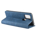 For Galaxy A21s Retro-skin Business Magnetic Suction Leather Case with Holder & Card Slots & Wallet(Dark Blue)