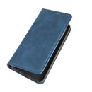 For Galaxy A21s Retro-skin Business Magnetic Suction Leather Case with Holder & Card Slots & Wallet(Dark Blue)