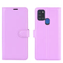 For Galaxy A21S Litchi Texture Horizontal Flip Protective Case with Holder & Card Slots & Wallet(Purple)