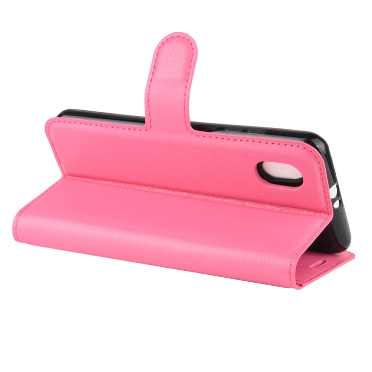 For alcatel 1B (2020) Litchi Texture Horizontal Flip Protective Case with Holder & Card Slots & Wallet(Rose red)