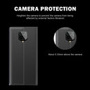 For Xiaomi Redmi Note 9S / Note9 Pro / Note 9 Pro Max Side Display Magnetic Horizontal Flip Plain Texture Cloth + PC Case with Holder & Sleep / Wake-up Function(Blue)
