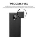 For Xiaomi Redmi Note 9S / Note9 Pro / Note 9 Pro Max Side Display Magnetic Horizontal Flip Plain Texture Cloth + PC Case with Holder & Sleep / Wake-up Function(Blue)