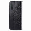 For OPPO Find X2 Halfway Mandala Embossing Pattern Horizontal Flip Leather Case with Holder & Card Slots & Wallet & Photo Frame & Lanyard(Black)