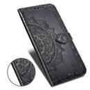 For OPPO Find X2 Halfway Mandala Embossing Pattern Horizontal Flip Leather Case with Holder & Card Slots & Wallet & Photo Frame & Lanyard(Black)