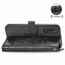 For OPPO Find X2 Halfway Mandala Embossing Pattern Horizontal Flip Leather Case with Holder & Card Slots & Wallet & Photo Frame & Lanyard(Black)