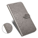 For OPPO Find X2 Halfway Mandala Embossing Pattern Horizontal Flip Leather Case with Holder & Card Slots & Wallet & Photo Frame & Lanyard(Gray)
