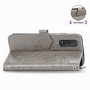 For OPPO Find X2 Halfway Mandala Embossing Pattern Horizontal Flip Leather Case with Holder & Card Slots & Wallet & Photo Frame & Lanyard(Gray)