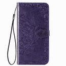 For OPPO Find X2 Halfway Mandala Embossing Pattern Horizontal Flip Leather Case with Holder & Card Slots & Wallet & Photo Frame & Lanyard(Purple)