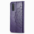 For OPPO Find X2 Halfway Mandala Embossing Pattern Horizontal Flip Leather Case with Holder & Card Slots & Wallet & Photo Frame & Lanyard(Purple)