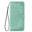 For OPPO Find X2 Halfway Mandala Embossing Pattern Horizontal Flip Leather Case with Holder & Card Slots & Wallet & Photo Frame & Lanyard(Green)
