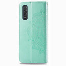 For OPPO Find X2 Halfway Mandala Embossing Pattern Horizontal Flip Leather Case with Holder & Card Slots & Wallet & Photo Frame & Lanyard(Green)