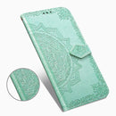 For OPPO Find X2 Halfway Mandala Embossing Pattern Horizontal Flip Leather Case with Holder & Card Slots & Wallet & Photo Frame & Lanyard(Green)