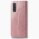For OPPO Find X2 Halfway Mandala Embossing Pattern Horizontal Flip Leather Case with Holder & Card Slots & Wallet & Photo Frame & Lanyard(Rose Gold)