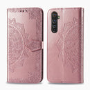 For Realme X50 Pro Halfway Mandala Embossing Pattern Horizontal Flip Leather Case with Holder & Card Slots & Wallet & Photo Frame & Lanyard(Rose Gold)