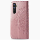 For Realme X50 Pro Halfway Mandala Embossing Pattern Horizontal Flip Leather Case with Holder & Card Slots & Wallet & Photo Frame & Lanyard(Rose Gold)