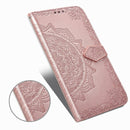 For Realme X50 Pro Halfway Mandala Embossing Pattern Horizontal Flip Leather Case with Holder & Card Slots & Wallet & Photo Frame & Lanyard(Rose Gold)
