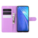 For OPPO Realme 6 Litchi Texture Horizontal Flip Protective Case with Holder & Card Slots & Wallet(Purple)
