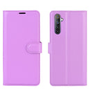For OPPO Realme 6 Litchi Texture Horizontal Flip Protective Case with Holder & Card Slots & Wallet(Purple)