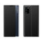 For Galaxy A81 / Note 10 Lite /M60s Side Display Magnetic Horizontal Flip Plain Texture Cloth + PC Case with Holder & Sleep / Wake-up Function(Black)