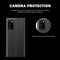For Galaxy A81 / Note 10 Lite /M60s Side Display Magnetic Horizontal Flip Plain Texture Cloth + PC Case with Holder & Sleep / Wake-up Function(Black)