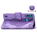 For Moto G8 Power Lite Butterfly Love Flower Embossed Horizontal Flip Leather Case with Bracket / Card Slot / Wallet / Lanyard(Light Purple)