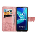 For Moto G8 Power Lite Butterfly Love Flower Embossed Horizontal Flip Leather Case with Bracket / Card Slot / Wallet / Lanyard(Rose Gold)