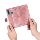 For Moto G8 Power Lite Butterfly Love Flower Embossed Horizontal Flip Leather Case with Bracket / Card Slot / Wallet / Lanyard(Rose Gold)