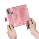 For Moto G8 Power Lite Butterfly Love Flower Embossed Horizontal Flip Leather Case with Bracket / Card Slot / Wallet / Lanyard(Pink)