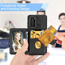 For Huawei P40 Mandala Embossed Magnetic Cloth PU + TPU + PC Case with Holder & Card Slots & Wallet & Photo Frame & Strap(Brown)