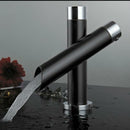 Modern Unique Bathroom Basin Faucet Single Handle Kitchen Sink Mixer Tap Waterfall Faucet- Black