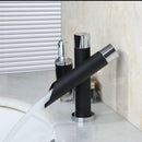 Modern Unique Bathroom Basin Faucet Single Handle Kitchen Sink Mixer Tap Waterfall Faucet- Black