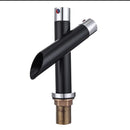 Modern Unique Bathroom Basin Faucet Single Handle Kitchen Sink Mixer Tap Waterfall Faucet- Black