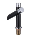 Modern Unique Bathroom Basin Faucet Single Handle Kitchen Sink Mixer Tap Waterfall Faucet- Black