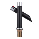 Modern Unique Bathroom Basin Faucet Single Handle Kitchen Sink Mixer Tap Waterfall Faucet- Black